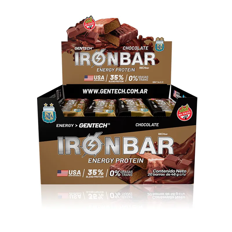 [TN-672164301] Caja Iron Bar Gentech 20 u (Chocolate)