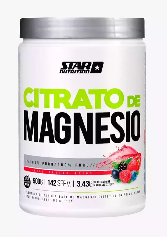 [TN-1303982331] Citrato de Magnesio Star Nutrition Sabor Frutos Rojos - Polvo 500 Gr